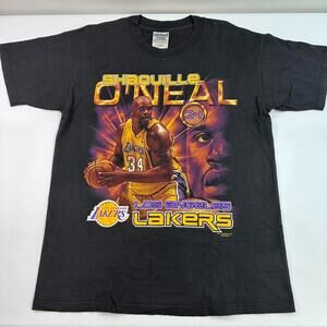Vintage Shaquille O'Neal Coin Shirt Mens XL Black Short Sleeve Lakers #34 Tee